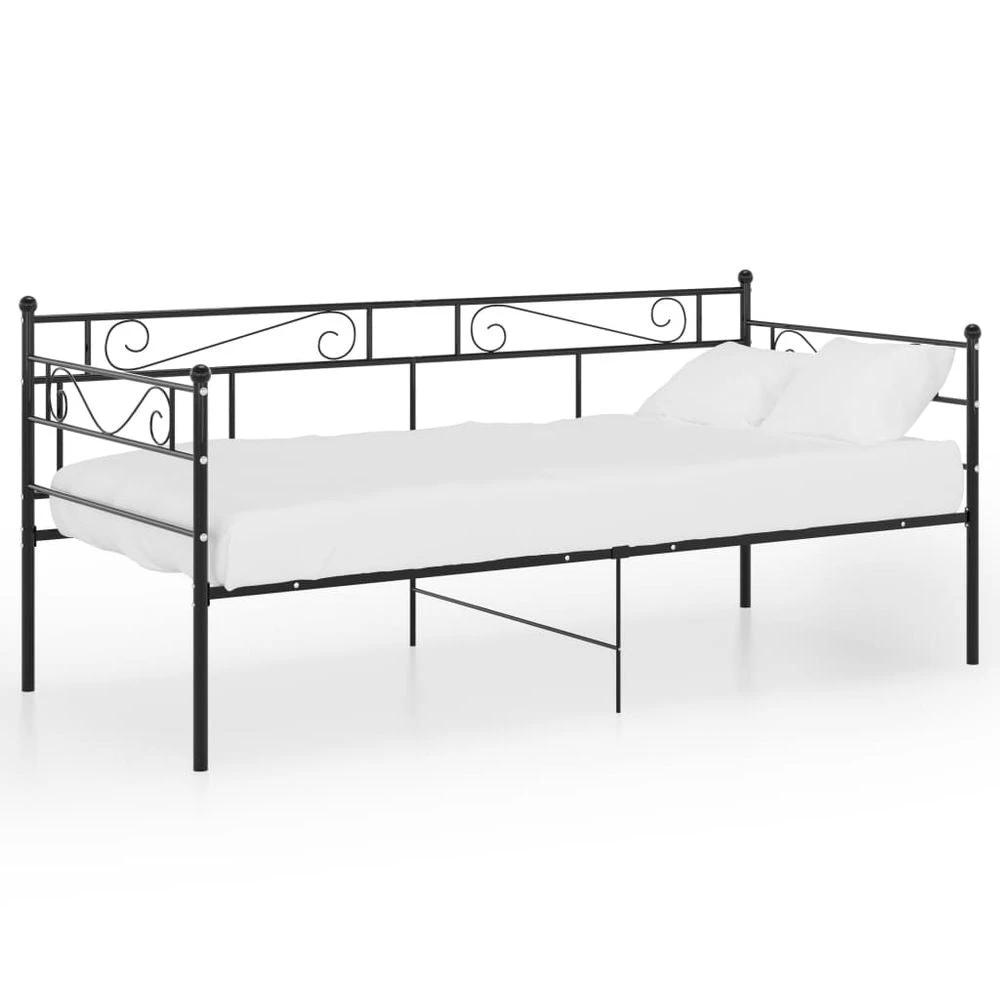 vidaXL Sofa Bed Frame Black Metal 90x200 cm by vidaXL