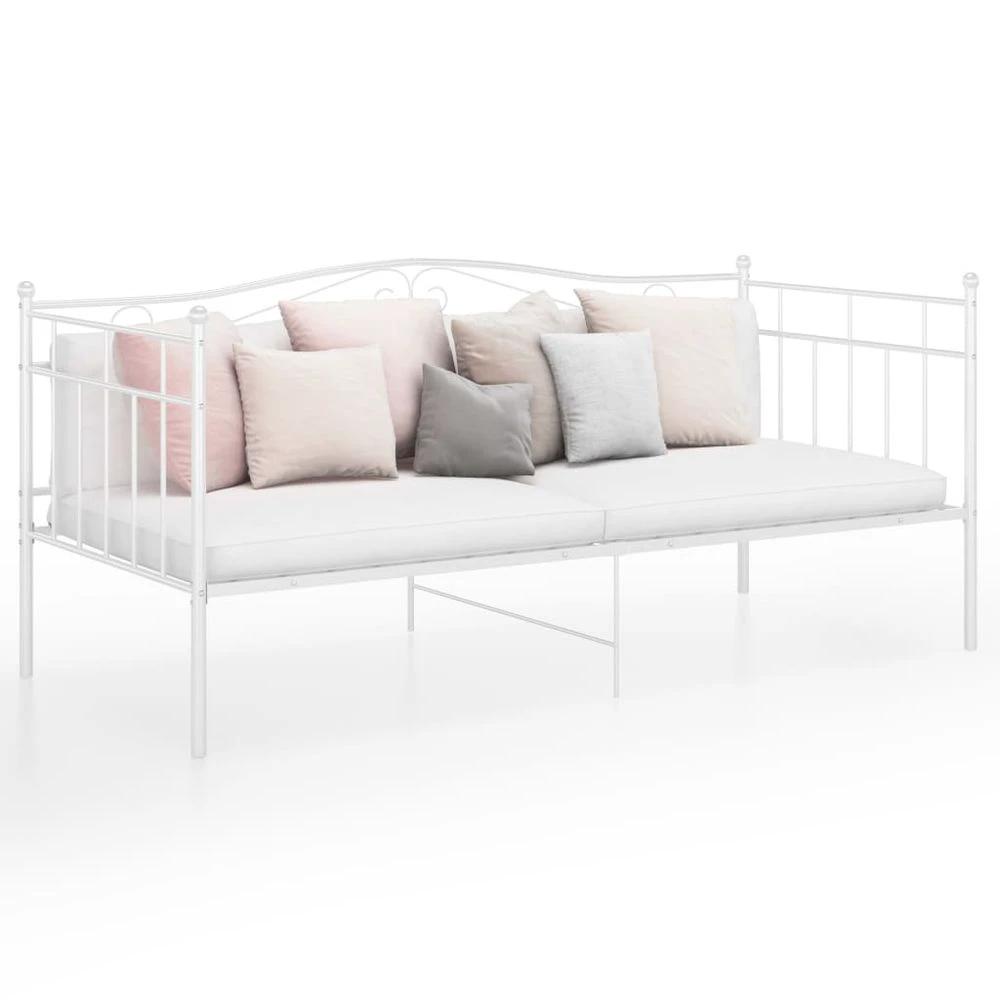 Sofa Bed Frame White vidaXL Metal 90x200 cm by vidaXL