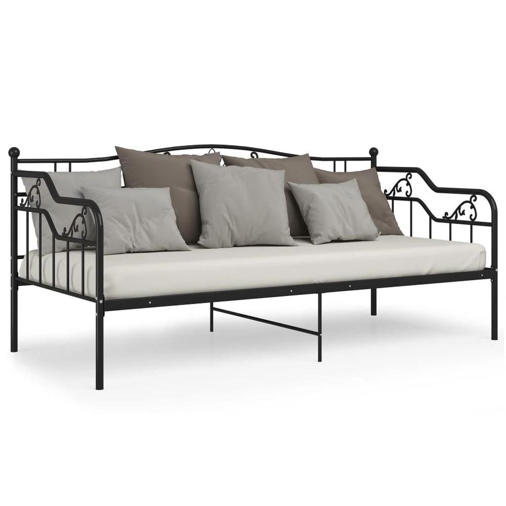 vidaXL Sofa Bed Frame Black Metal 90x200 cm by vidaXL