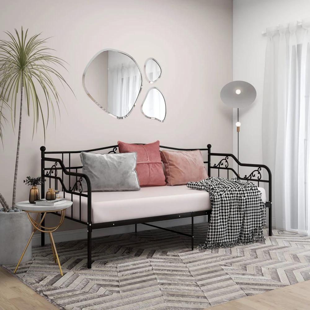vidaXL Sofa Bed Frame Black Metal 90x200 cm by vidaXL