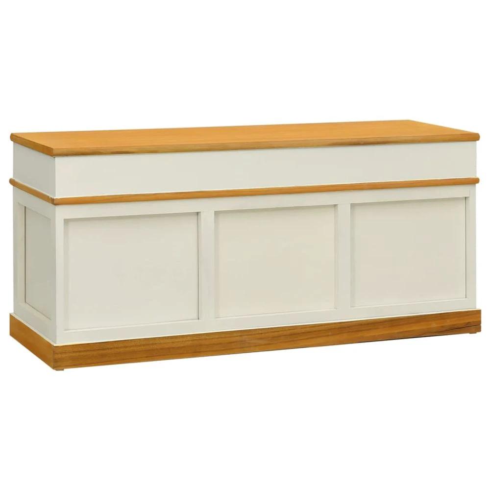 vidaXL Storage Bench Solid Paulownia vidaXL Wood 100 cm - Uncategorized Storage Box