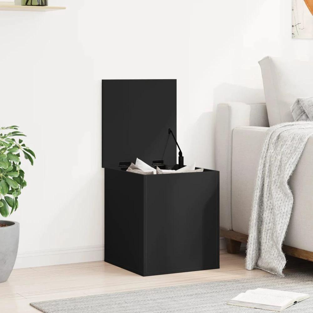 Storage Box Black 40x42x46 cm vidaXL Engineered Wood by vidaXL