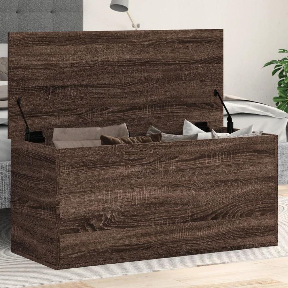 vidaXL Storage Box Brown Oak 100x42x46 cm vidaXL Engineered Wood - Uncategorized Storage Box