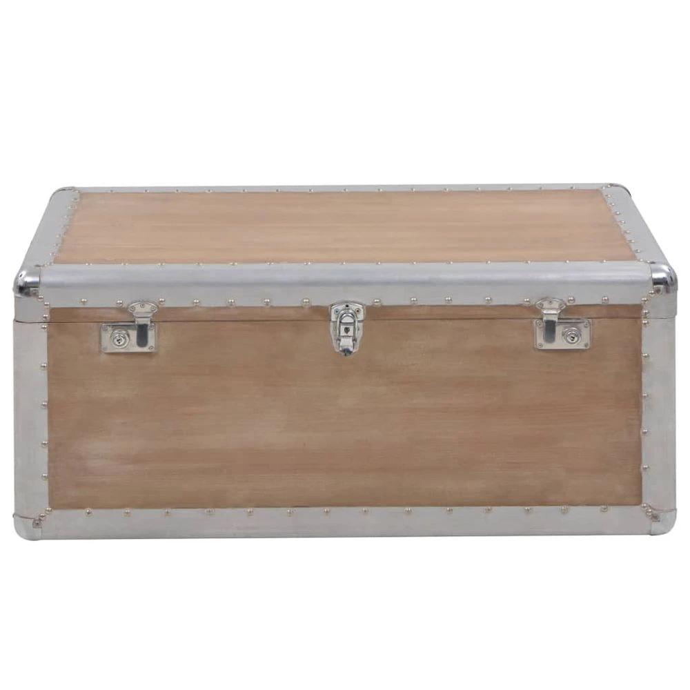 Storage Box Solid Fir Wood 91x52x40 cm vidaXL Brown by vidaXL