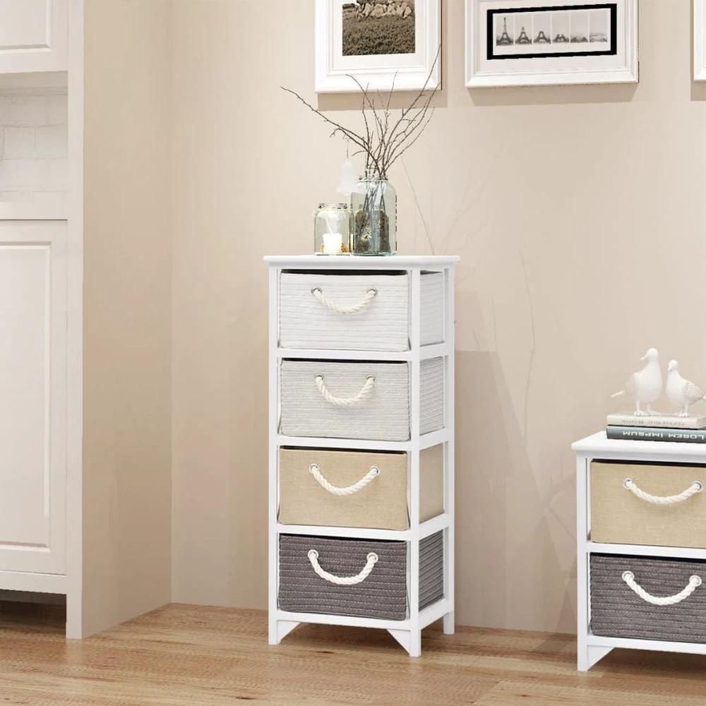 vidaXL Storage Cabinet 4 Drawers Wood vidaXL - Uncategorized Storage Box