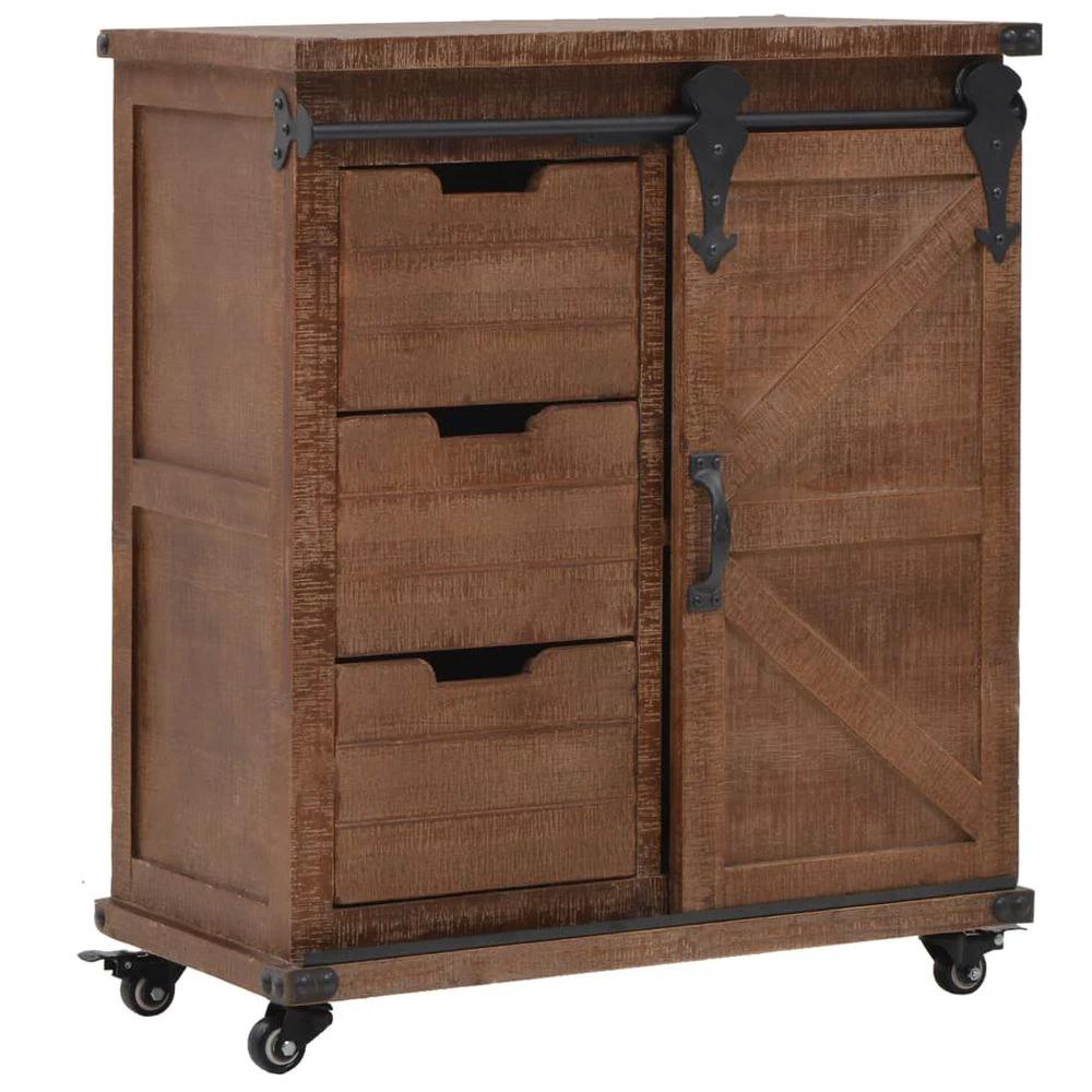 vidaXL Storage Cabinet Solid Fir Wood vidaXL 64x33.5x75 cm Brown - Uncategorized Storage Box