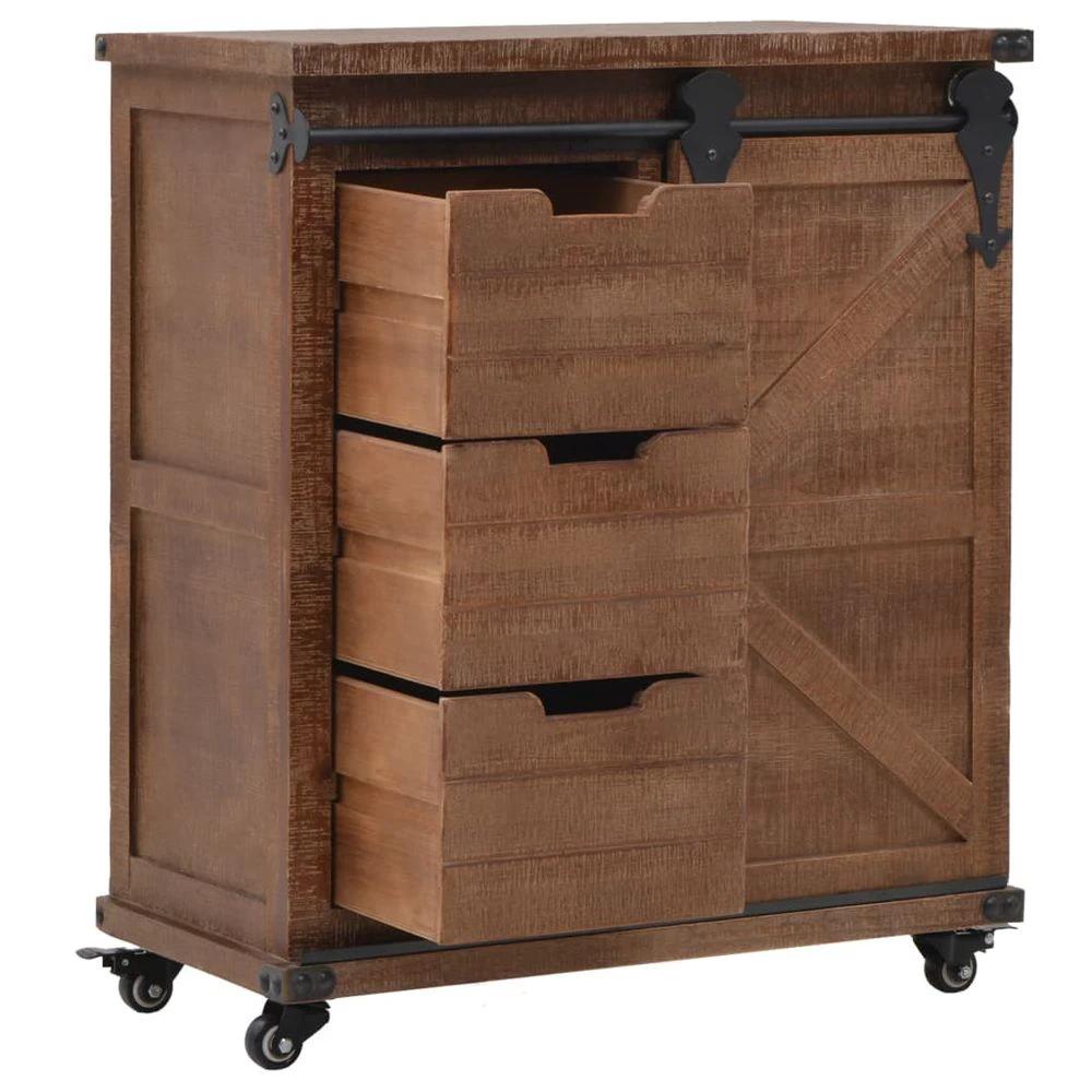 vidaXL Storage Cabinet Solid Fir Wood vidaXL 64x33.5x75 cm Brown - Uncategorized Storage Box