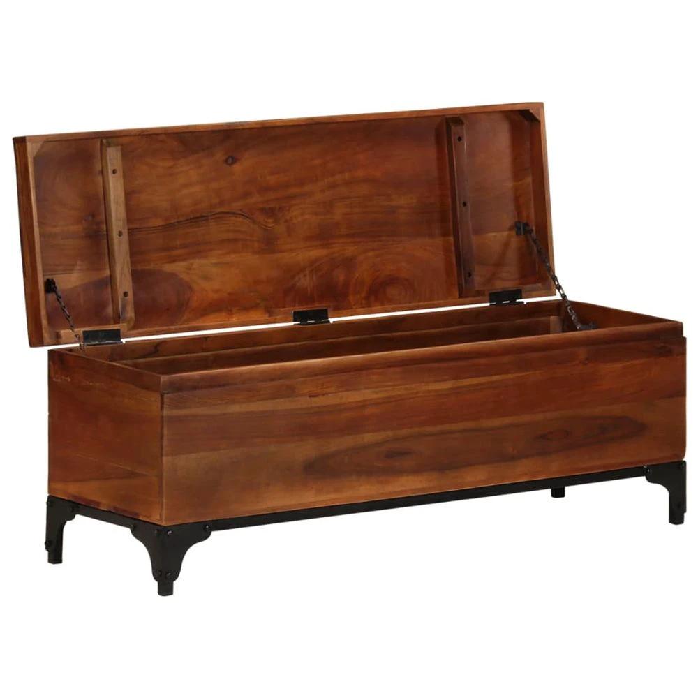 Storage Trunk 110x35x41 cm vidaXL Solid Acacia Wood by vidaXL
