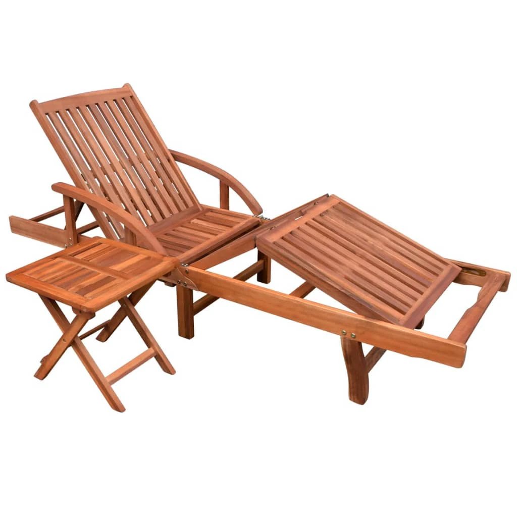 vidaXL Sun Lounger Solid Acacia Wood - Sun Lounger