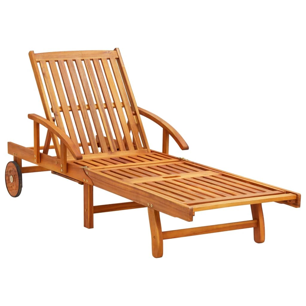 vidaXL Sun Lounger Solid Acacia Wood - Sun Lounger