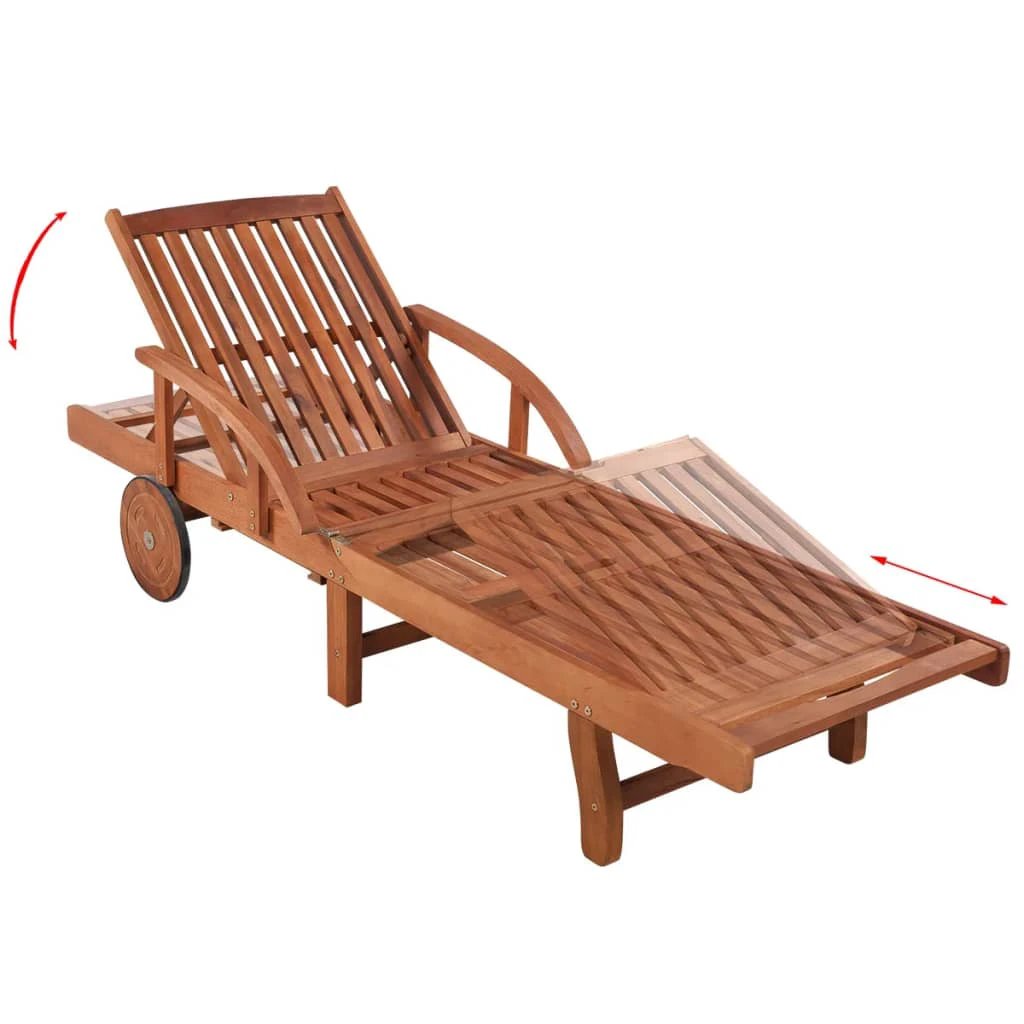 vidaXL Sun Lounger Solid Acacia Wood - Sun Lounger