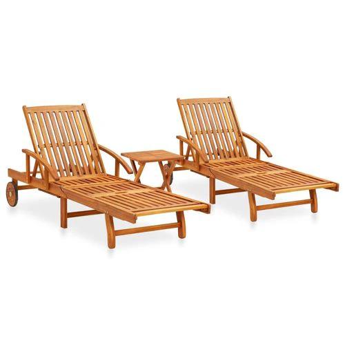 vidaXL Sun Lounger Solid Acacia Wood by vidaXL