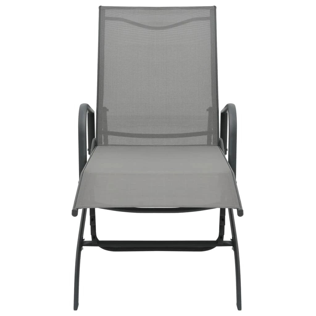vidaXL Sun Lounger Steel and Textilene by vidaXL