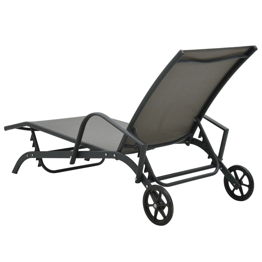 vidaXL Sun Lounger Steel and Textilene by vidaXL