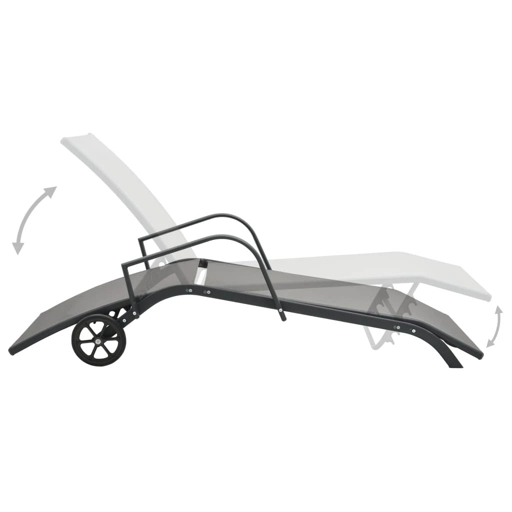 vidaXL Sun Lounger Steel and Textilene by vidaXL