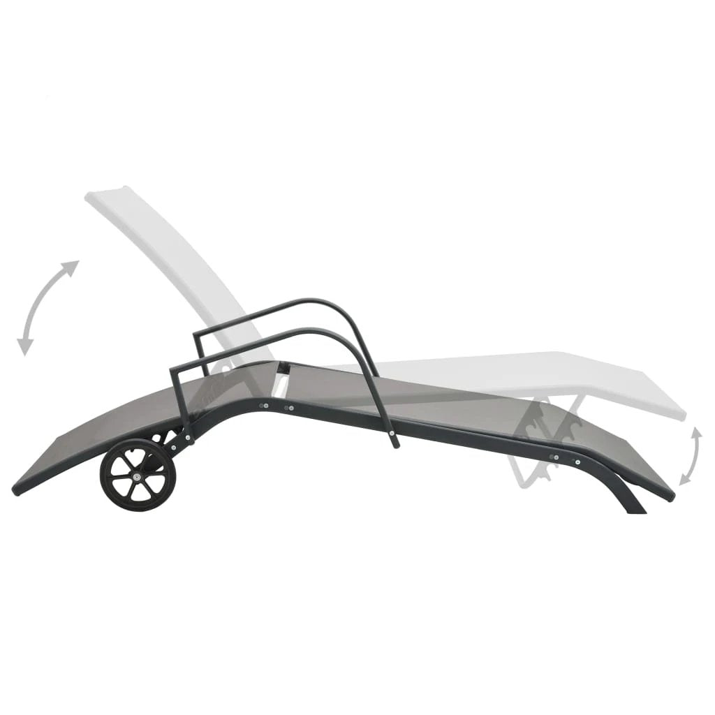 vidaXL Sun Lounger Steel and Textilene by vidaXL