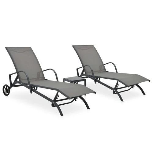 vidaXL Sun Lounger Steel and Textilene by vidaXL