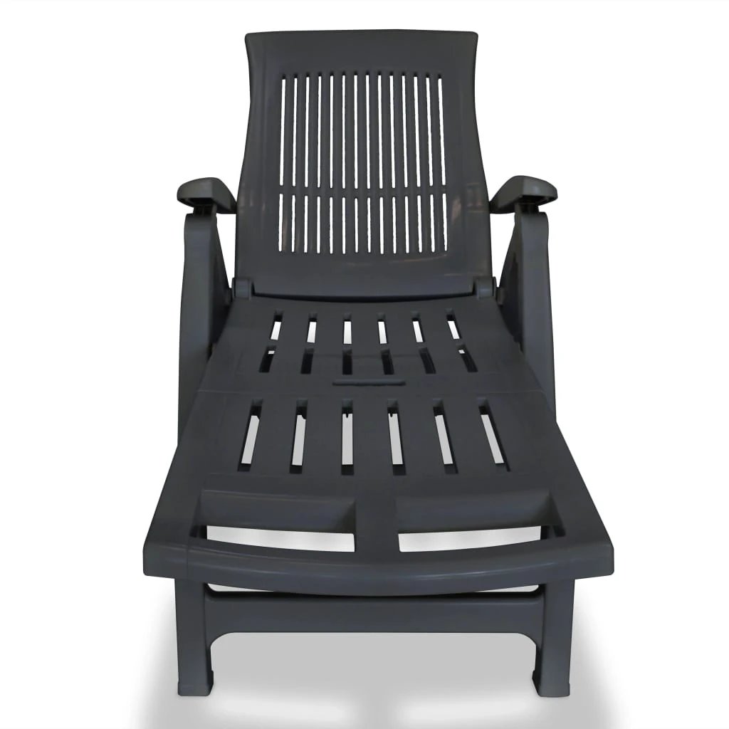 vidaXL Sun Lounger with Footrest Plastic White - Sun Lounger