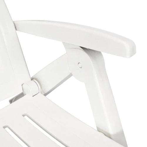 vidaXL Sun Lounger with Footrest Plastic White by vidaXL