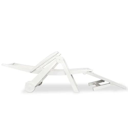 vidaXL Sun Lounger with Footrest Plastic White by vidaXL