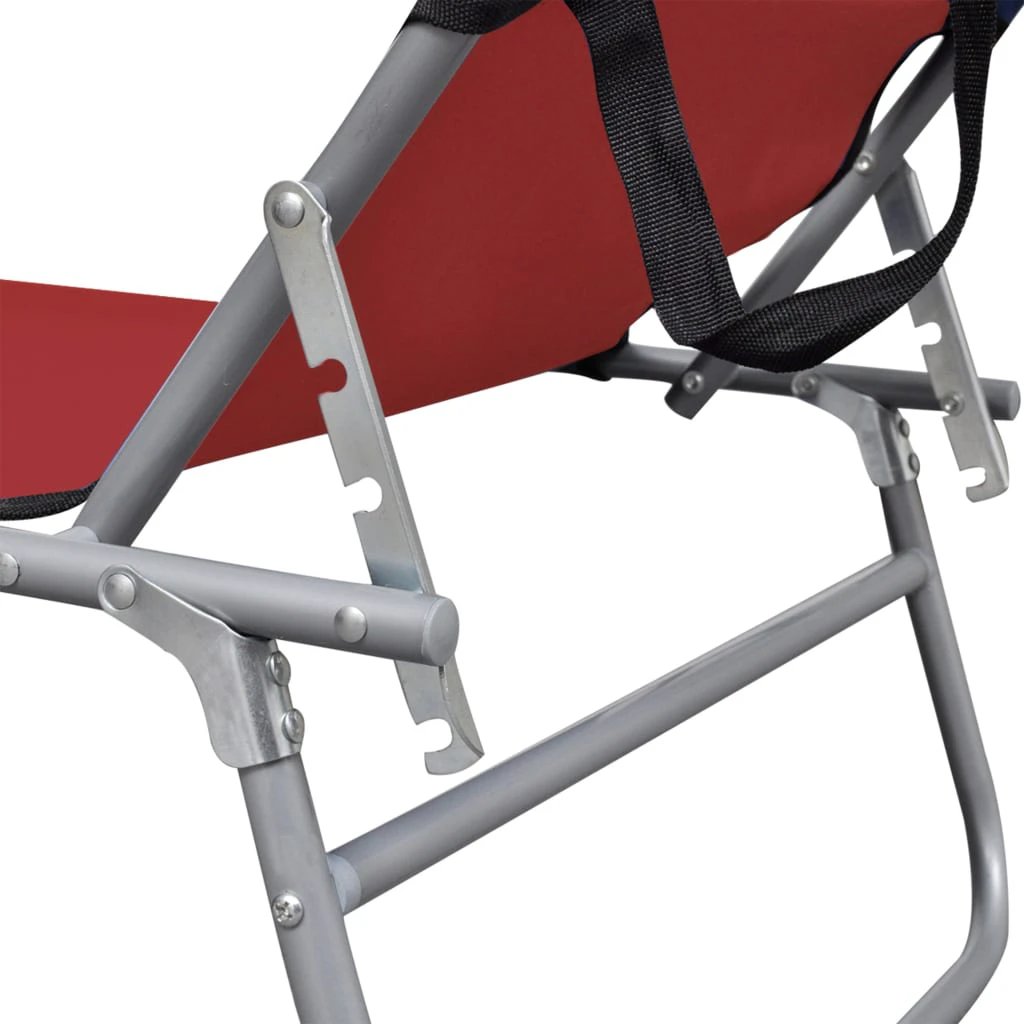 vidaXL vidaXL Folding Sun Lounger with Canopy Blue Aluminium - Sun Lounger