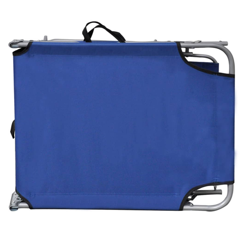 vidaXL Folding Sun Lounger with Canopy Blue Aluminium by vidaXL