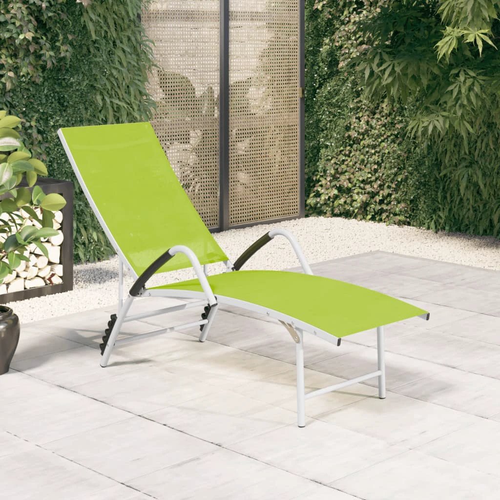 vidaXL vidaXL Sun Lounger Textilene and Aluminium Black - Sun Lounger