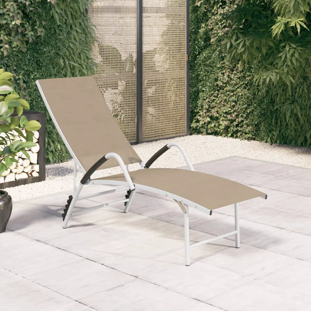 vidaXL vidaXL Sun Lounger Textilene and Aluminium Black - Sun Lounger