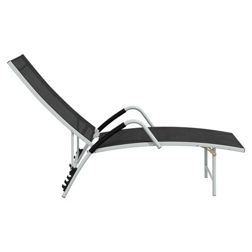 vidaXL vidaXL Sun Lounger Textilene and Aluminium Black - Sun Lounger