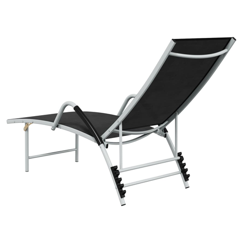 vidaXL vidaXL Sun Lounger Textilene and Aluminium Black - Sun Lounger