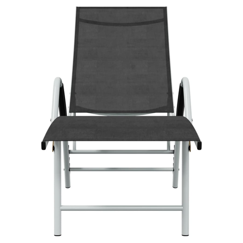 vidaXL vidaXL Sun Lounger Textilene and Aluminium Black - Sun Lounger