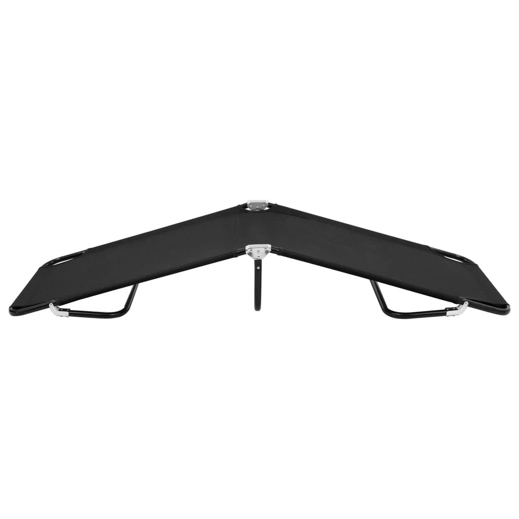 vidaXL vidaXL Folding Sun Lounger Blue Steel - Sun Lounger