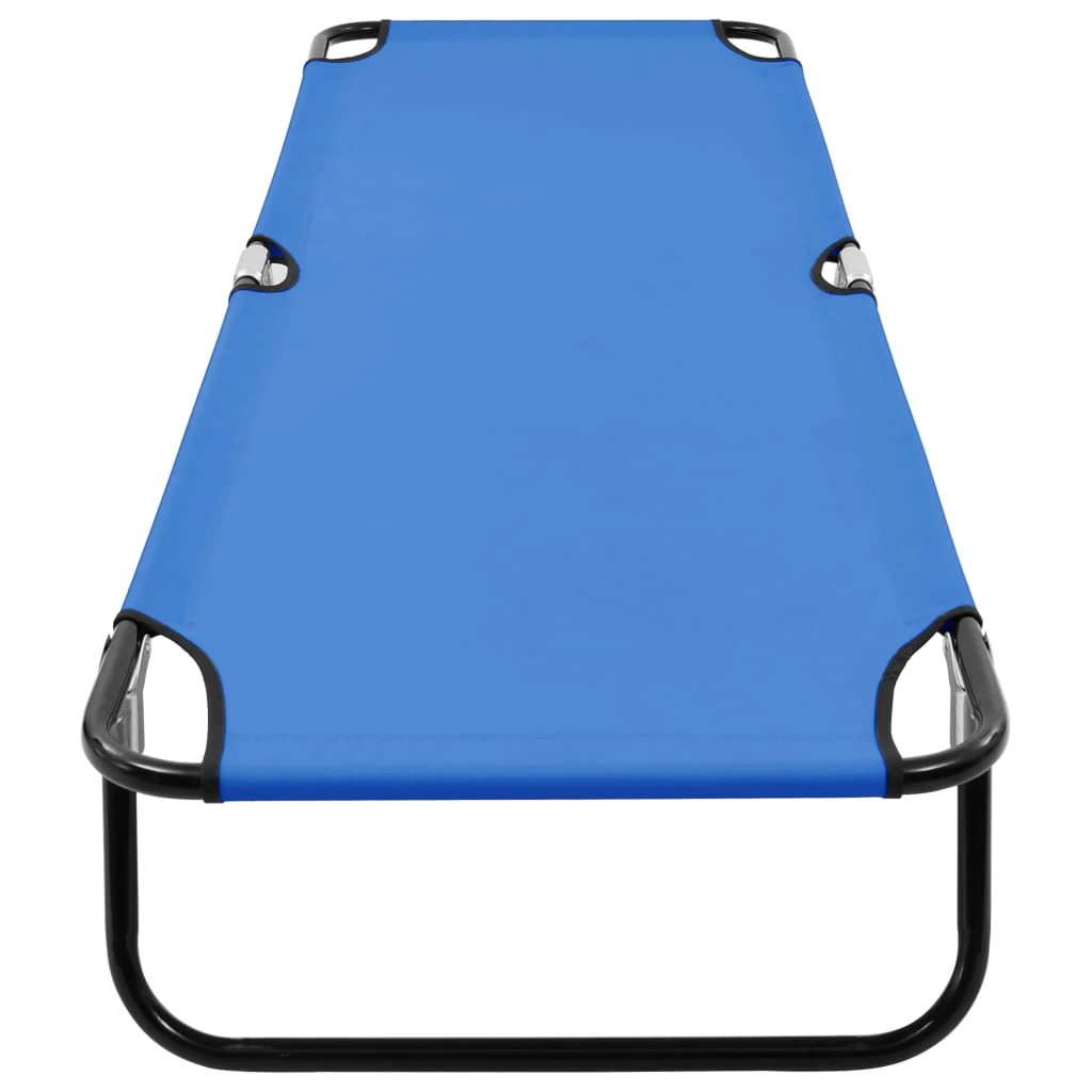 vidaXL vidaXL Folding Sun Lounger Blue Steel - Sun Lounger