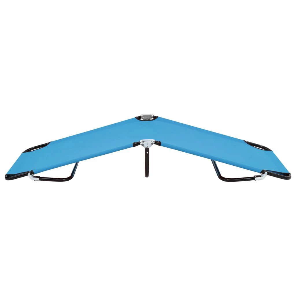 vidaXL Folding Sun Lounger Blue Steel by vidaXL