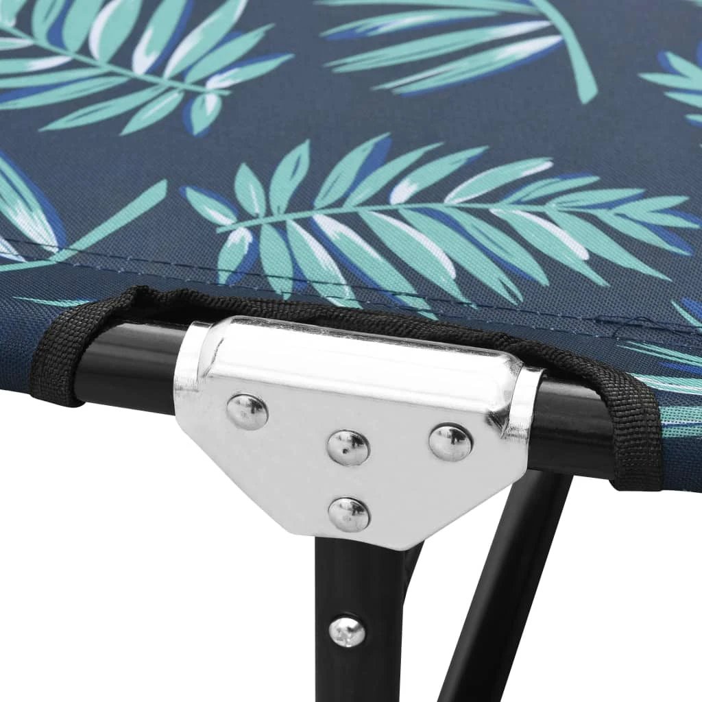 vidaXL Folding Sun Lounger Blue Steel by vidaXL