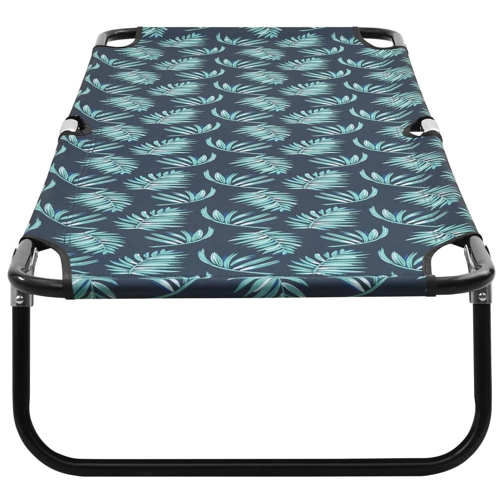 vidaXL Folding Sun Lounger Blue Steel by vidaXL