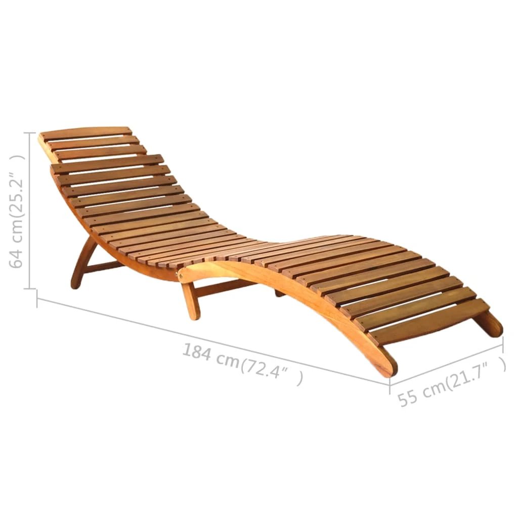 vidaXL Sun Lounger Solid Acacia Wood Brown - Sun Lounger
