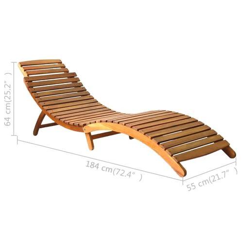 vidaXL Sun Lounger Solid Acacia Wood Brown - Sun Lounger