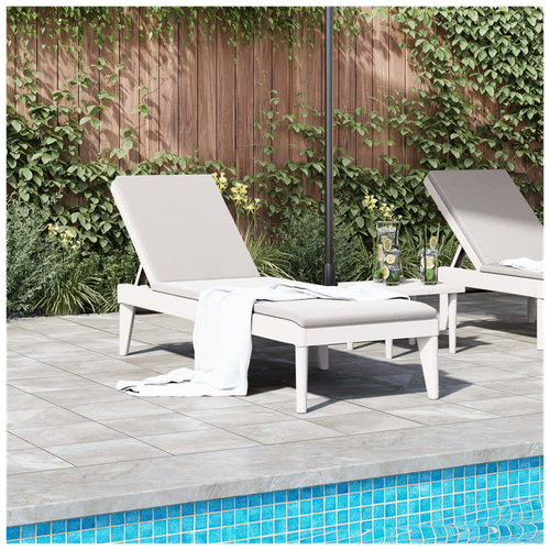 vidaXL Sun Lounger White 186x60x29 cm PP by vidaXL