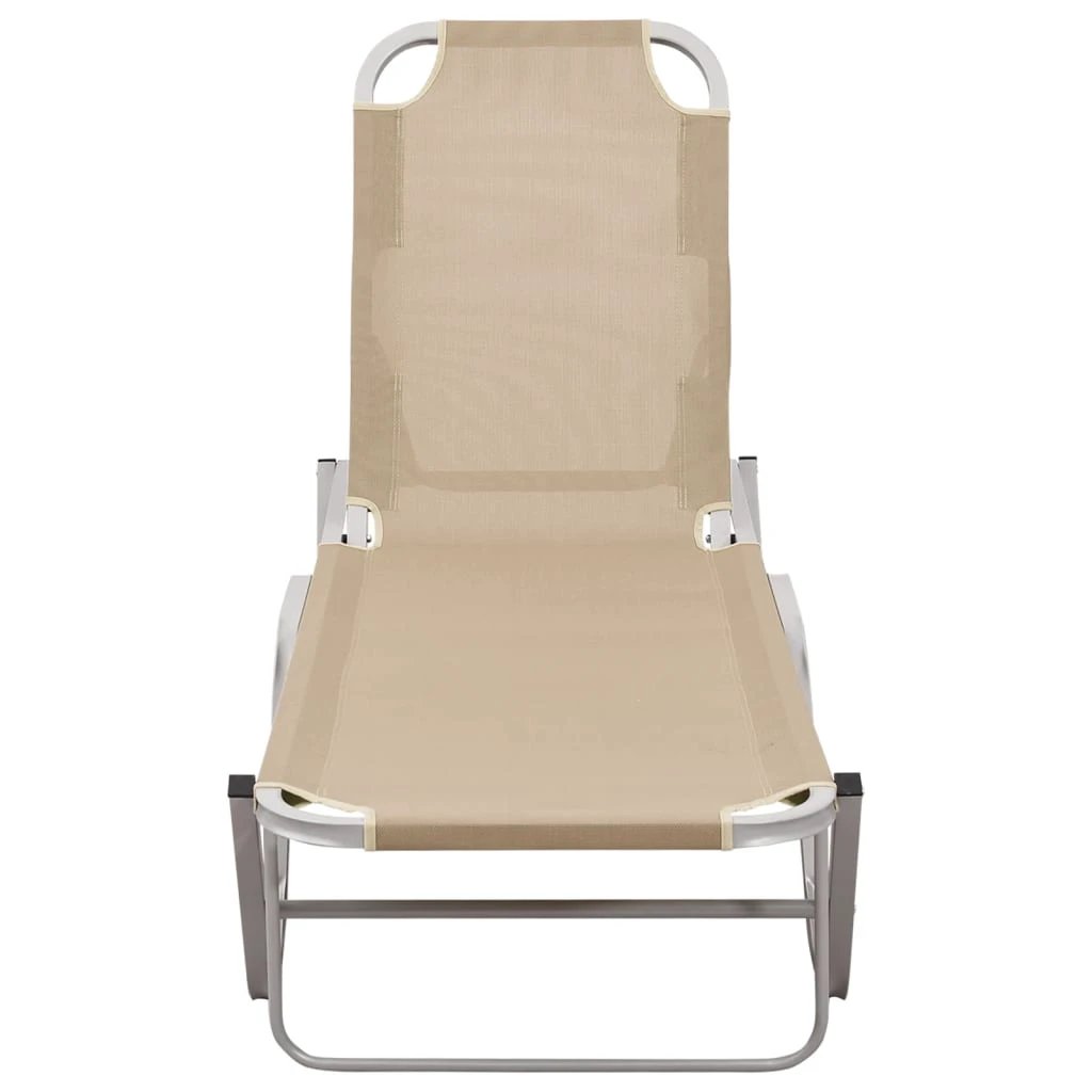vidaXL Sun Lounger Aluminium and Textilene Black by vidaXL