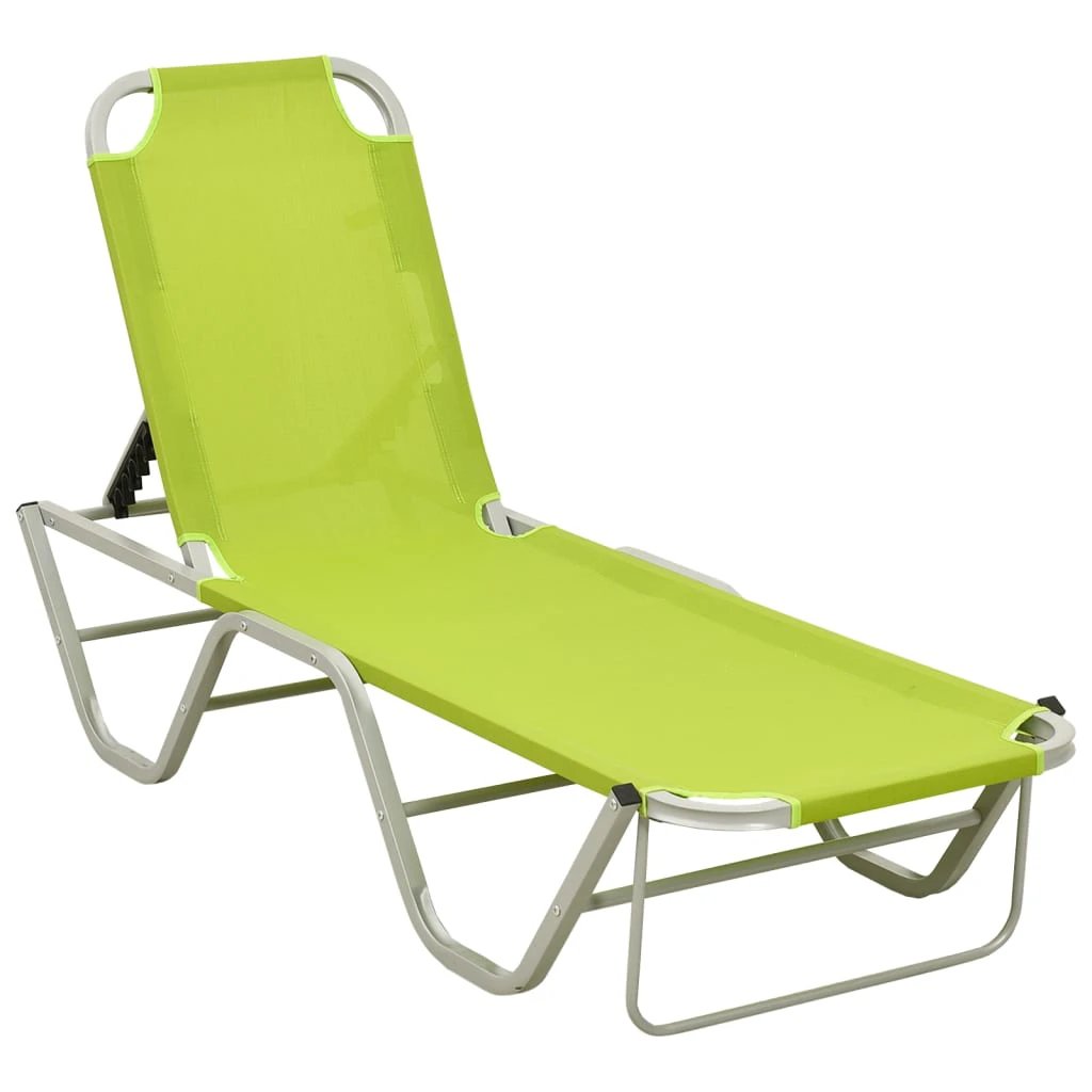 vidaXL Sun Lounger Aluminium and Textilene Black by vidaXL