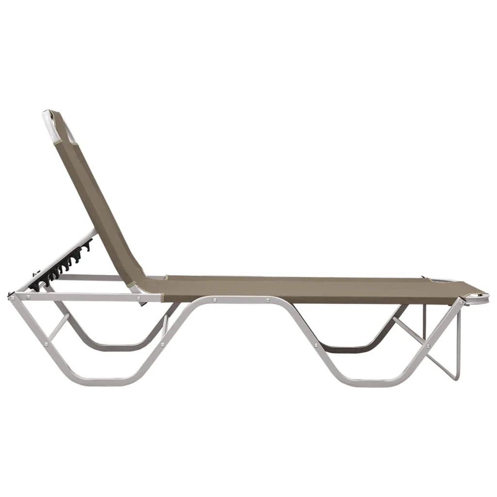 vidaXL Sun Lounger Aluminium and Textilene Black by vidaXL