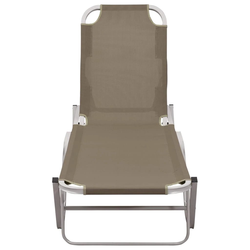 vidaXL Sun Lounger Aluminium and Textilene Black by vidaXL