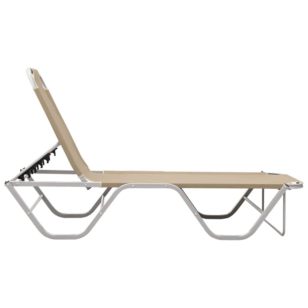 vidaXL Sun Lounger Aluminium and Textilene Black by vidaXL