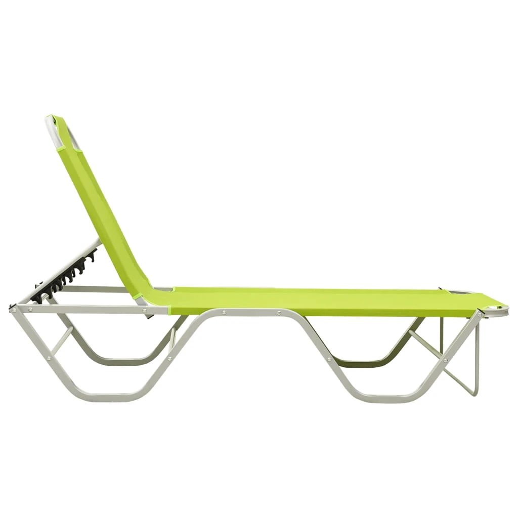 vidaXL Sun Lounger Aluminium and Textilene Black by vidaXL