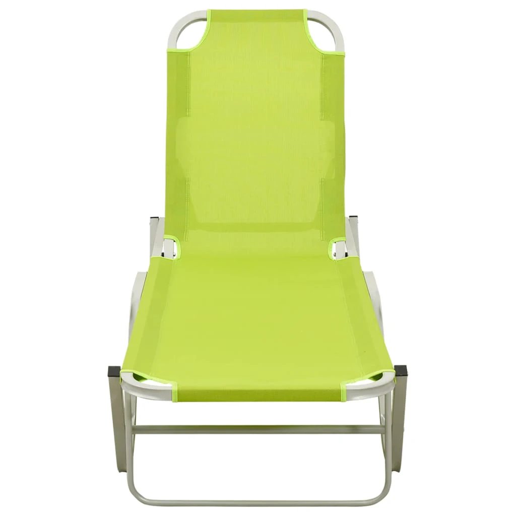 vidaXL Sun Lounger Aluminium and Textilene Black by vidaXL