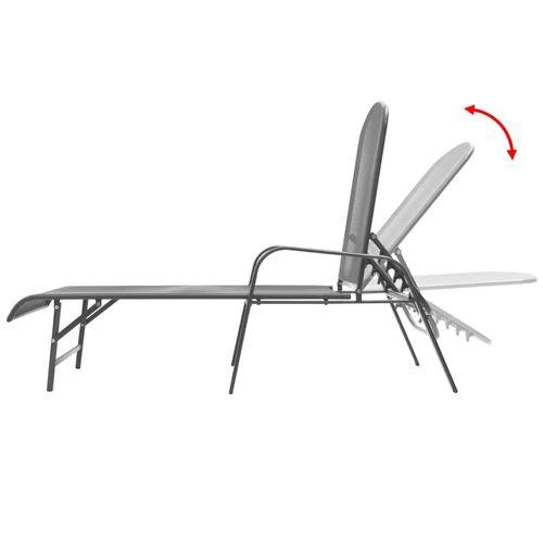 vidaXL Sun Lounger Steel Anthracite - Sun Lounger