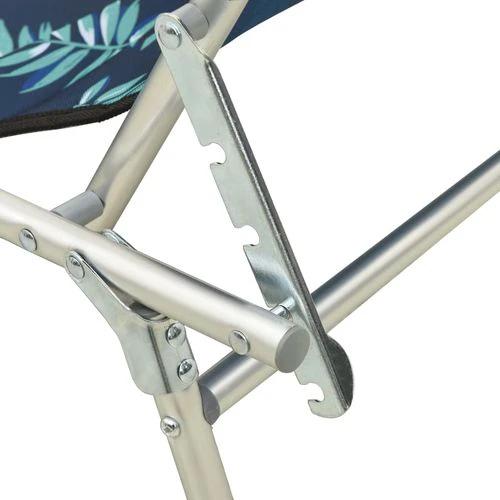 vidaXL Folding Sun Lounger with Canopy Leaf Print Aluminium by vidaXL