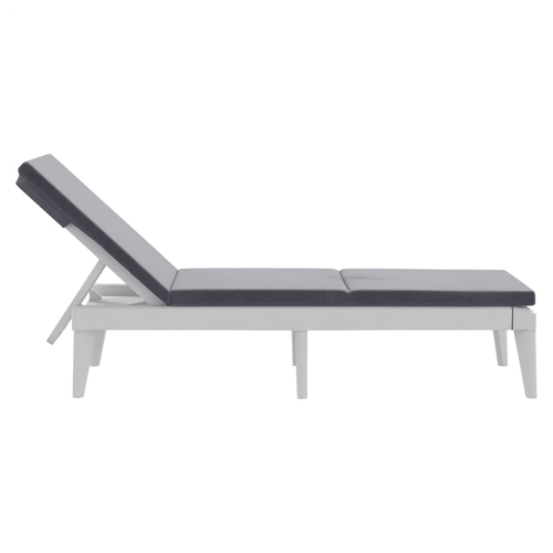 vidaXL vidaXL Sun Lounger with Cushion White 186x60x29 cm PP - Sun Lounger