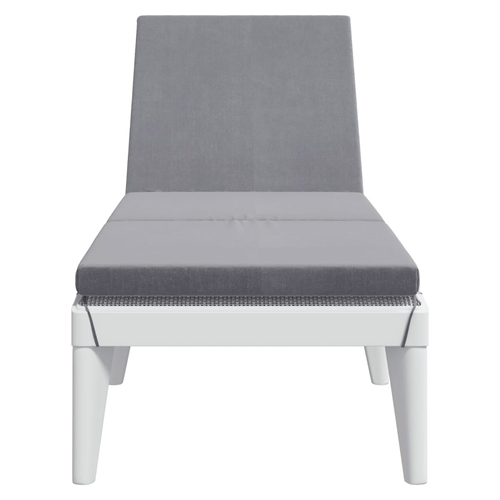 vidaXL vidaXL Sun Lounger with Cushion White 186x60x29 cm PP - Sun Lounger